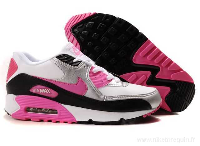 chaussures nike noir et rose Air Max 90 (1)
